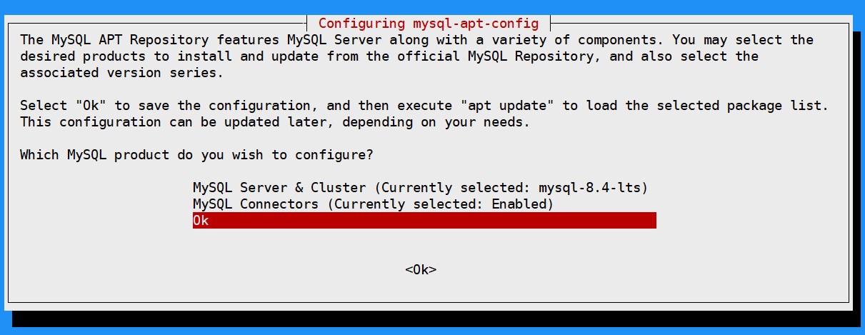 配置 mysql-apt-config