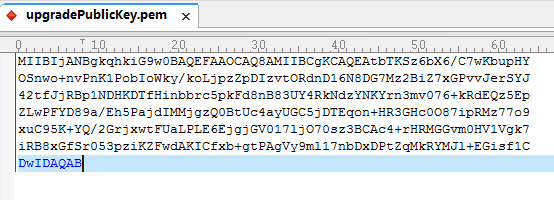 公钥保存在upgradePrivateKey.pem
