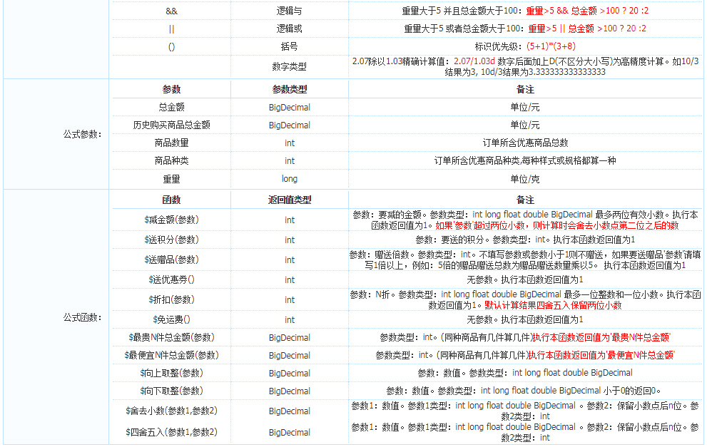 支持各种运算符
